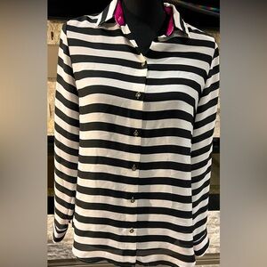 Banana‎ Republic size Small Black/Beige stripes with pink accent